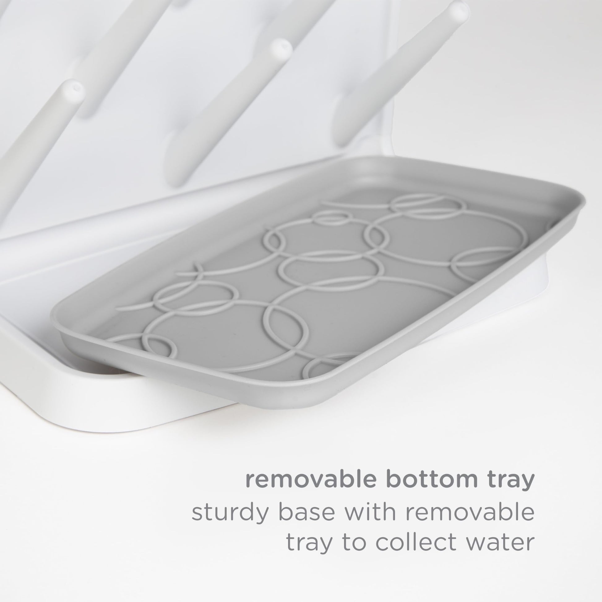 Top down view of Ubbi kitchen countertop bottle organizer