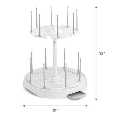 Adjustable height feature on Munchkin white drying rack