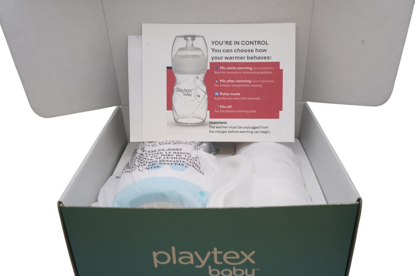 Playtex Baby Vortex portable warmer with bottle adapter