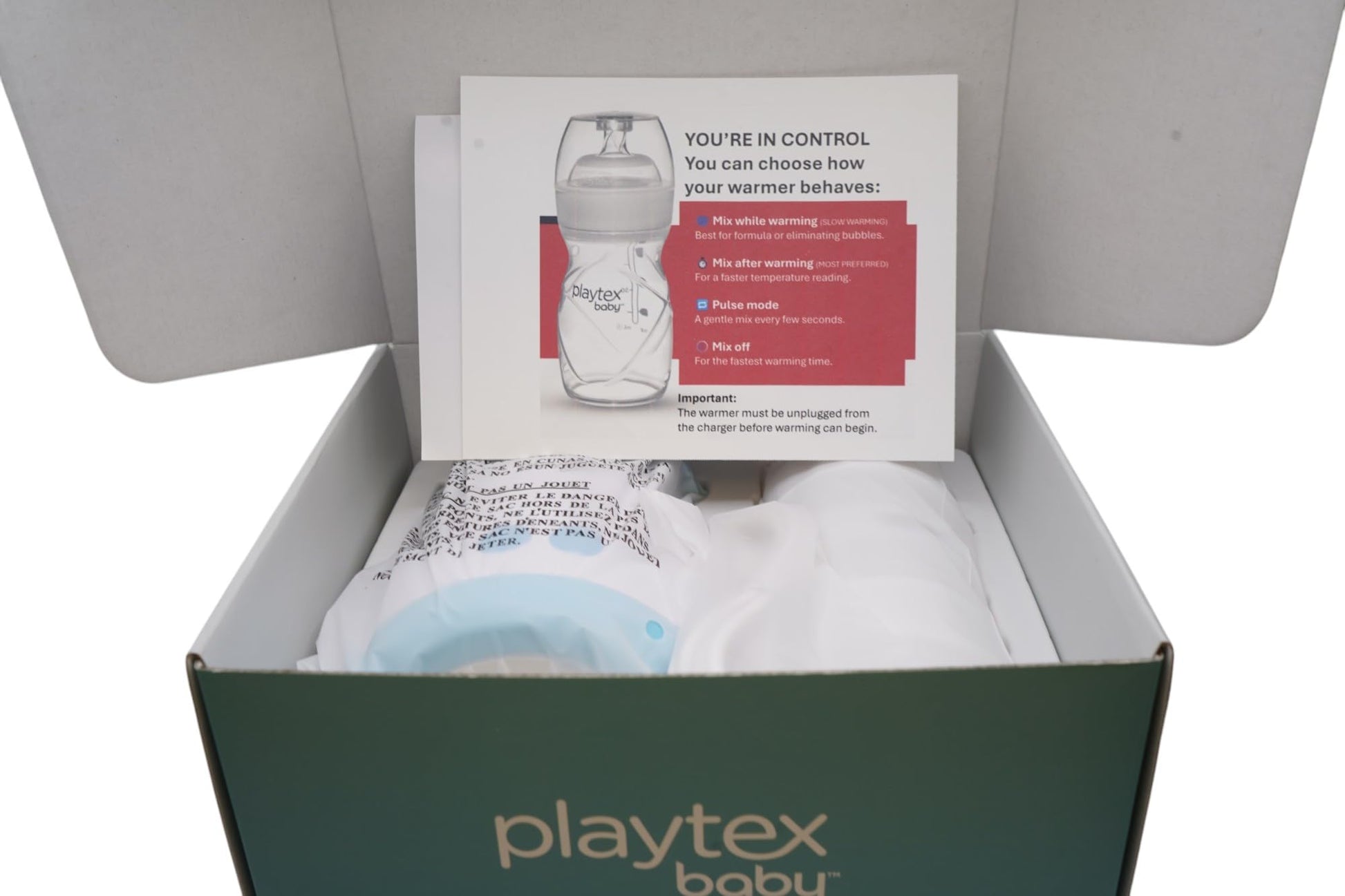 Playtex Baby Vortex portable warmer with bottle adapter