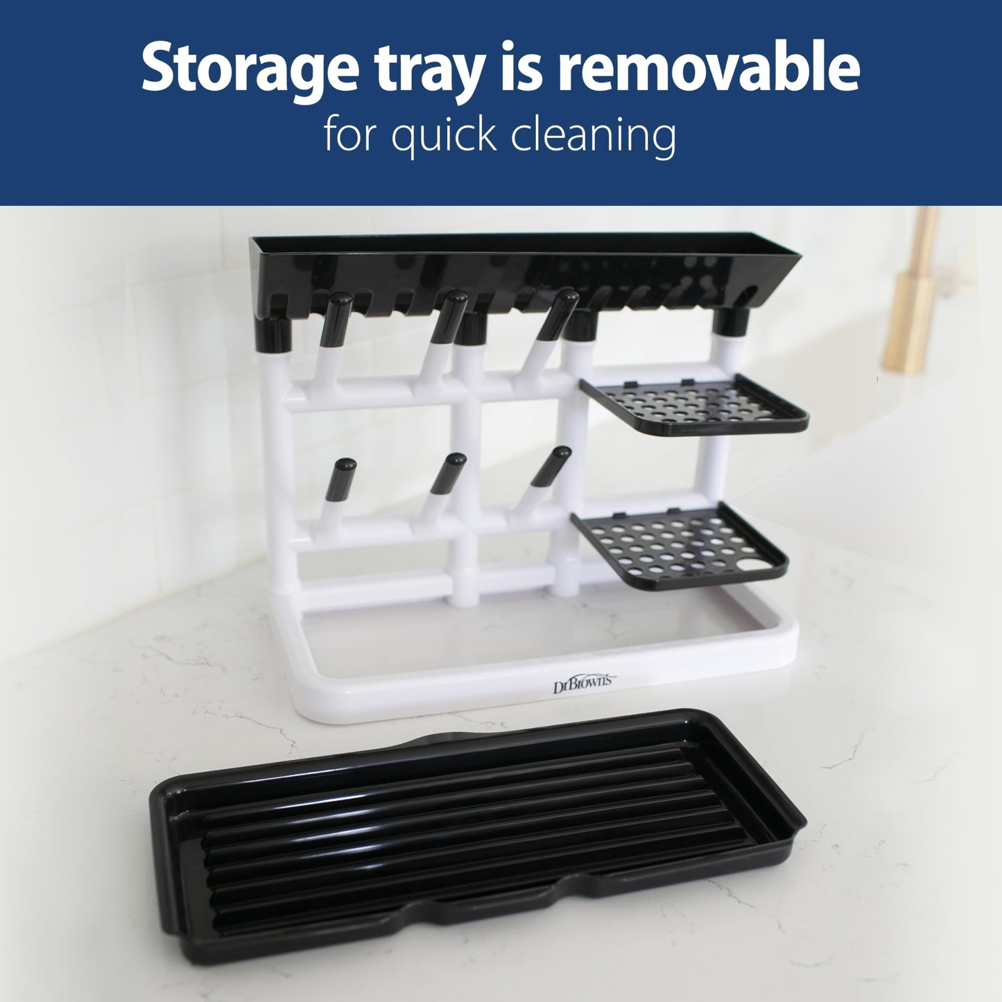 Dr. Brown's Drying Tower top compartment with hanging hooks