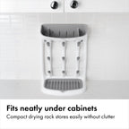 Oxo Tot bottle drying rack with bottles and nipples