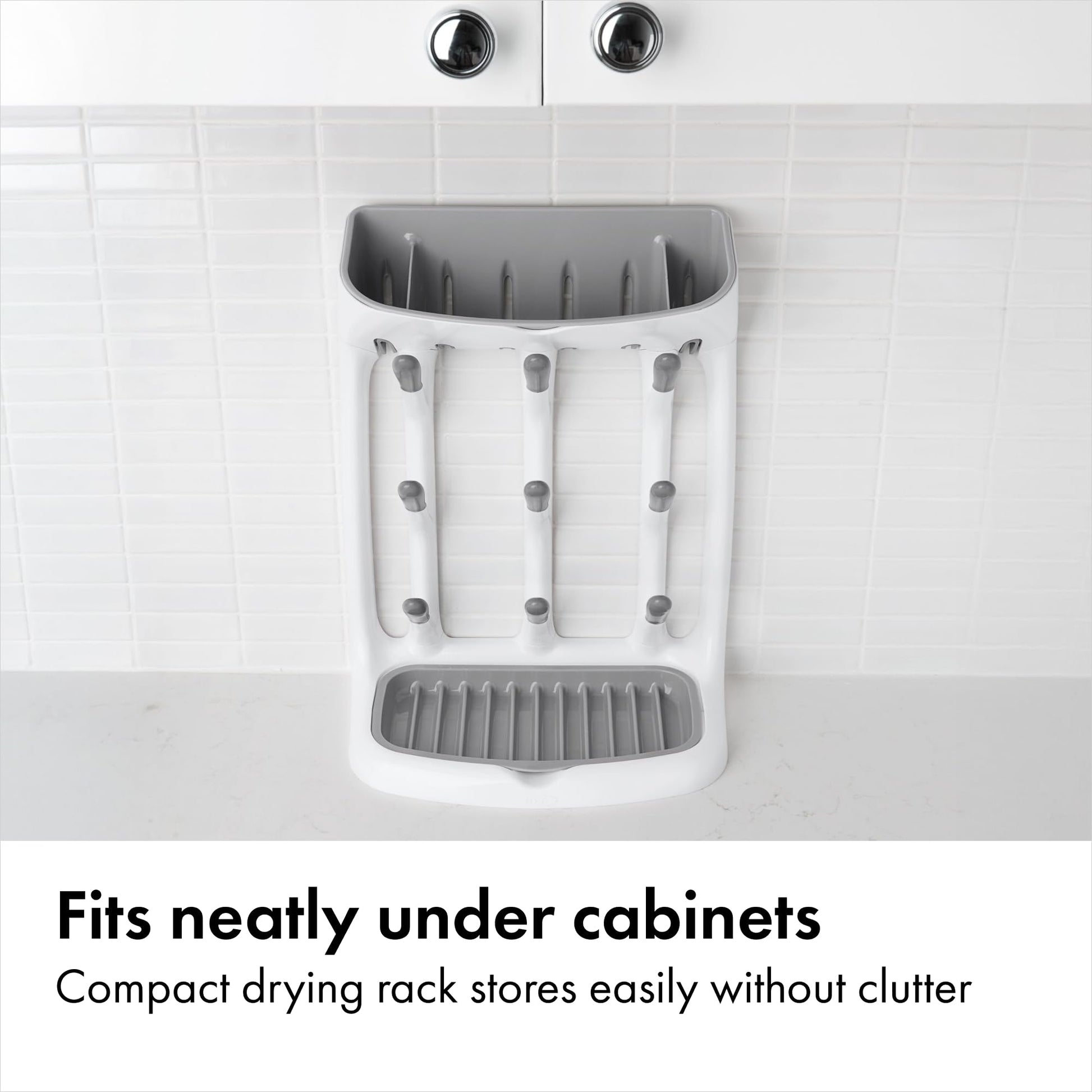 Oxo Tot bottle drying rack with bottles and nipples