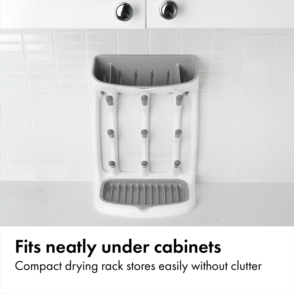 Oxo Tot bottle drying rack with bottles and nipples