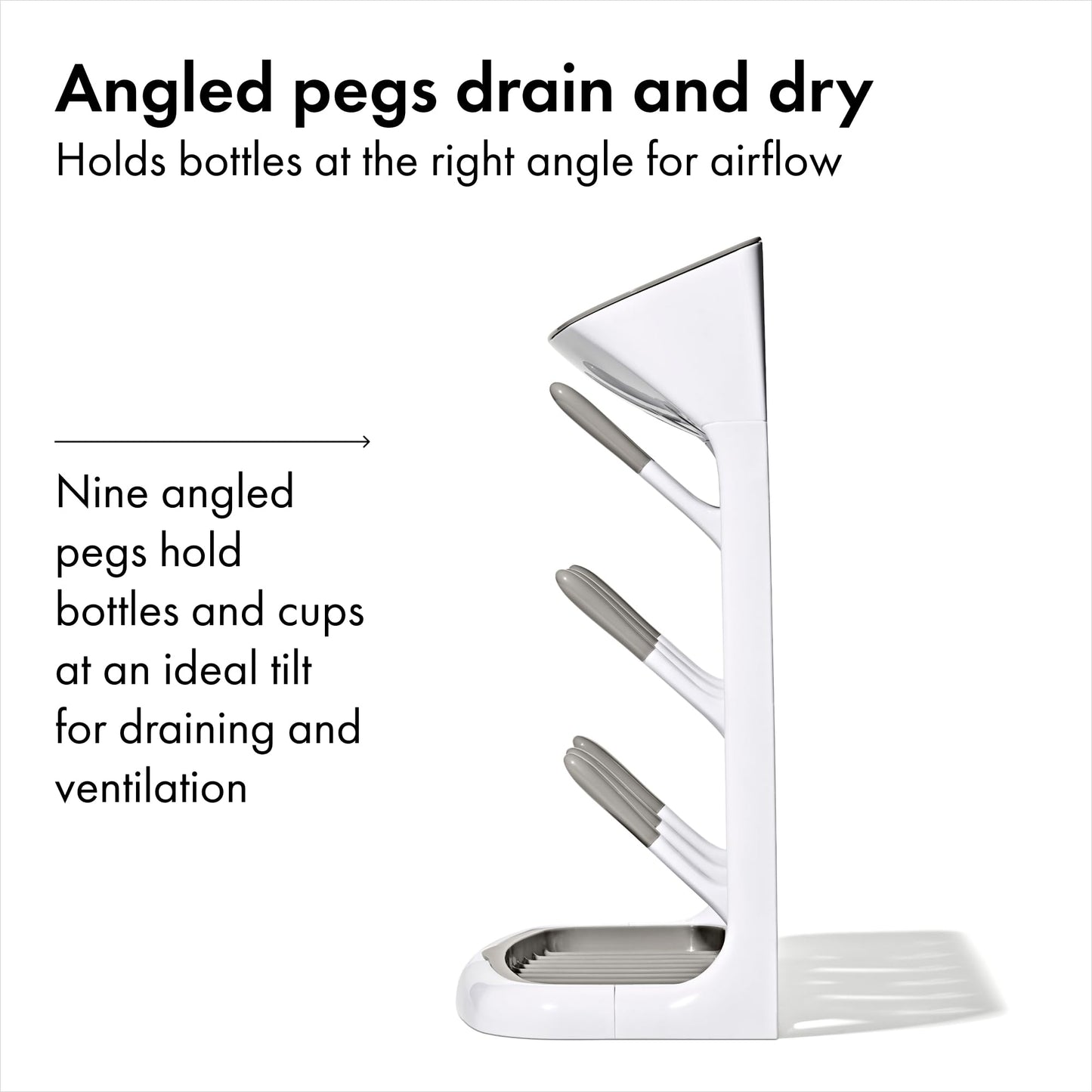 Compact baby bottle organizer under kitchen cabinet