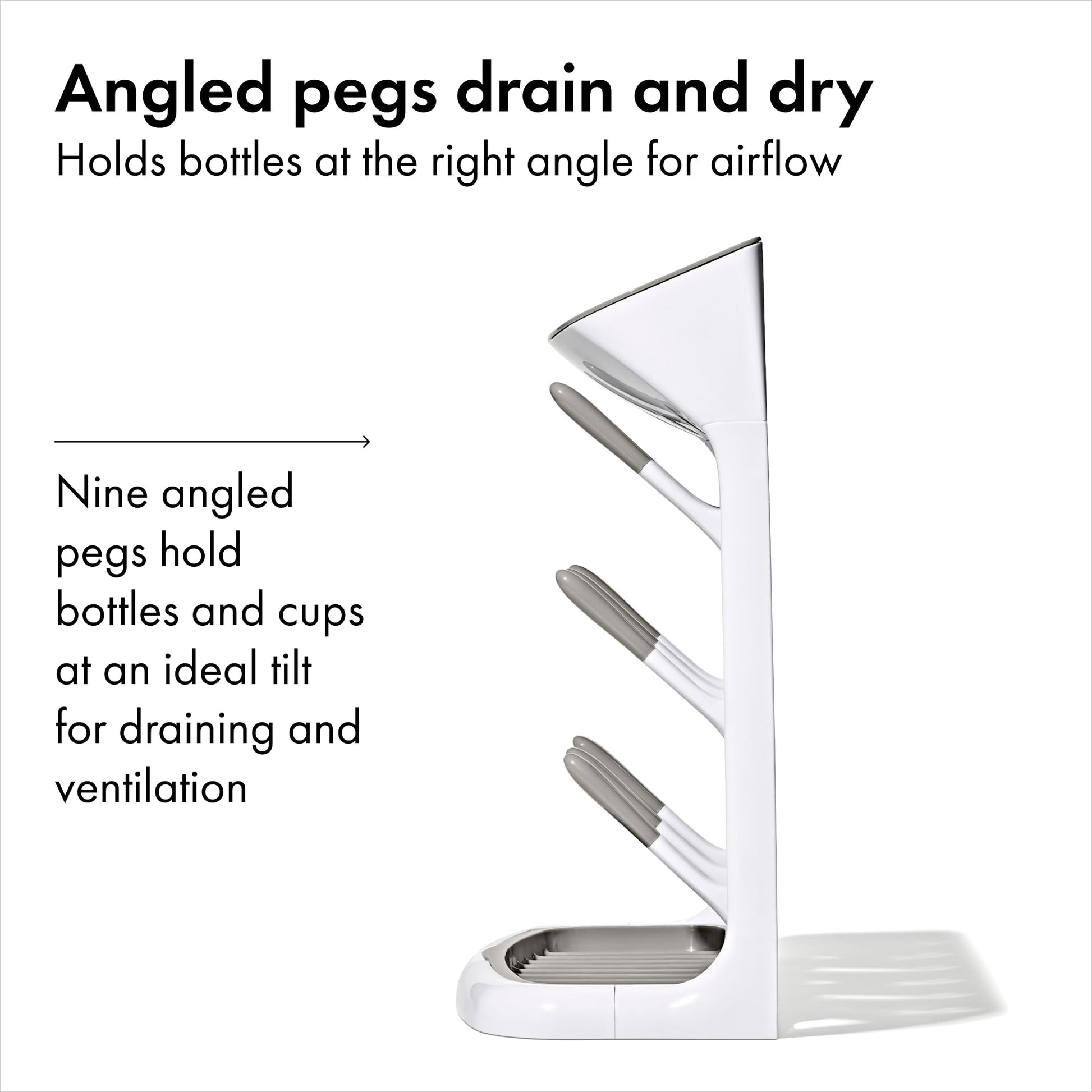 Compact baby bottle organizer under kitchen cabinet