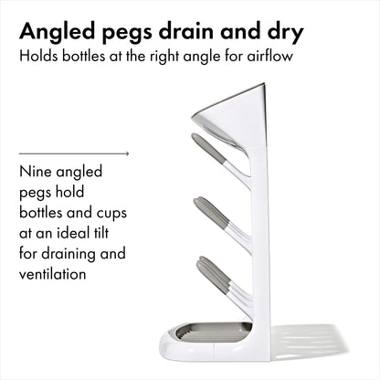 Compact baby bottle organizer under kitchen cabinet
