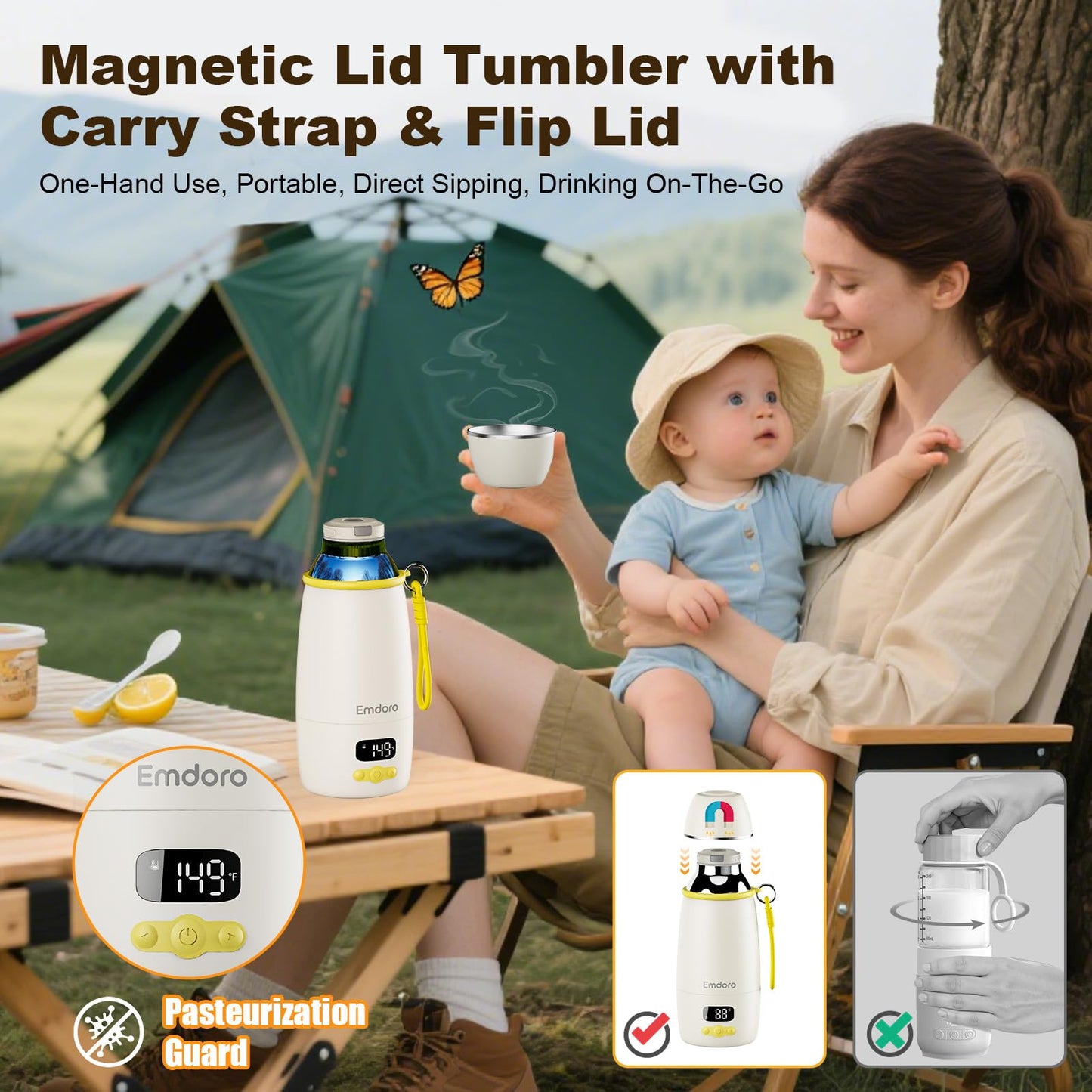 Emdoro bottle warmer with stainless steel interior visible