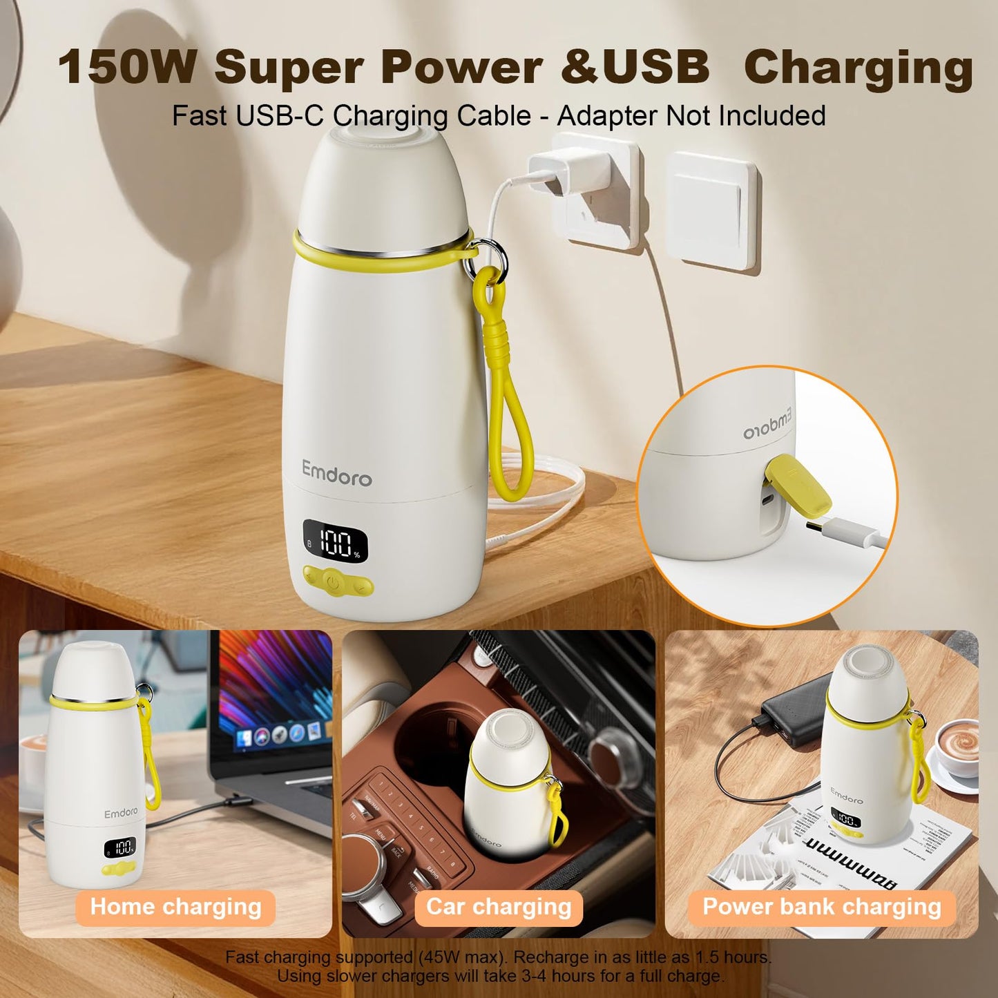 Emdoro portable warmer charging cable and accessories