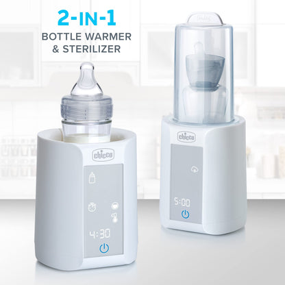 Chicco 2-in-1 bottle warmer with baby bottle inside