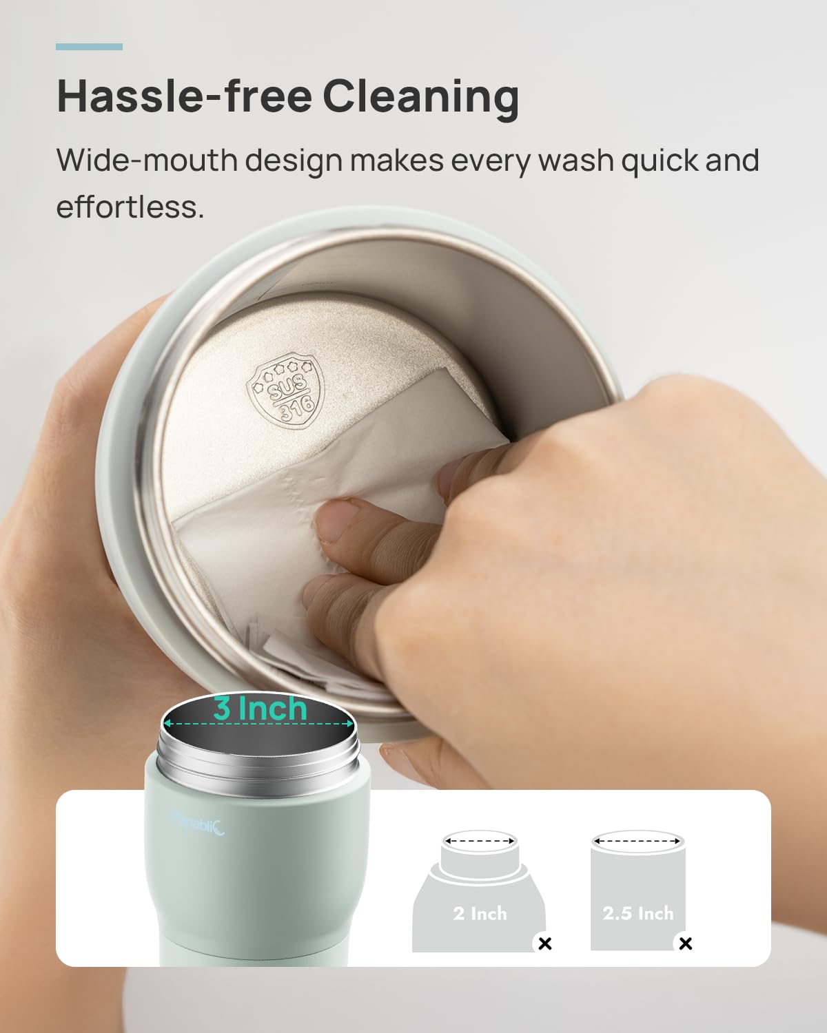Papablic bottle warmer pro showing interior stainless steel chamber