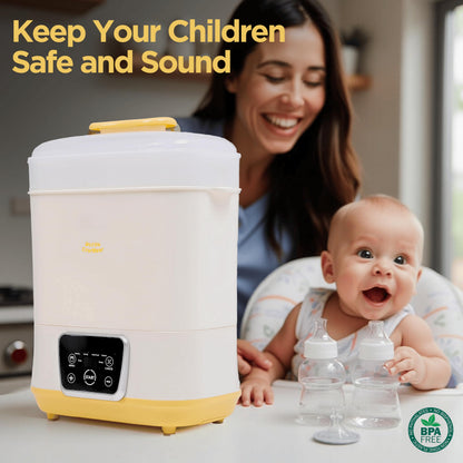 Goodscious bottle sanitizer machine showing temperature settings
