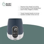 Babymoov bottle warmer heating a baby bottle