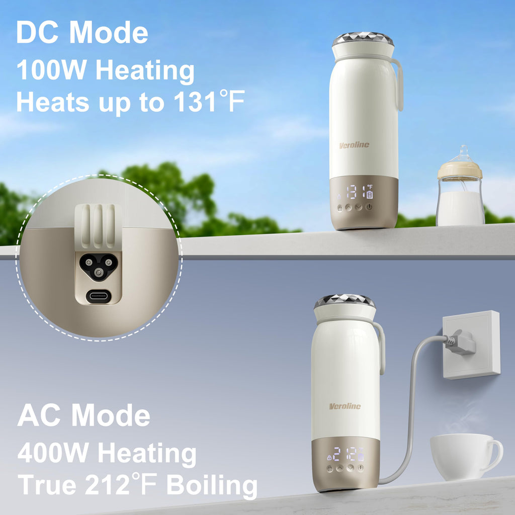Veroline milk warmer showing temperature settings