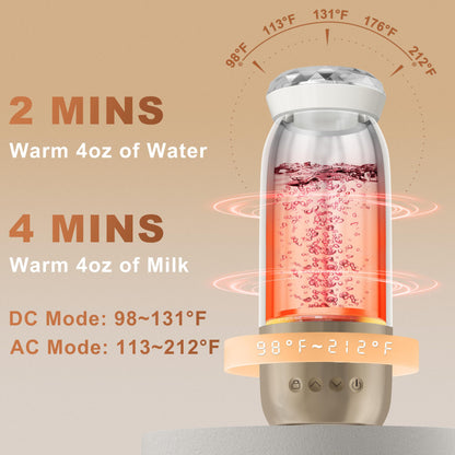 Top view of stainless steel interior bottle heating chamber