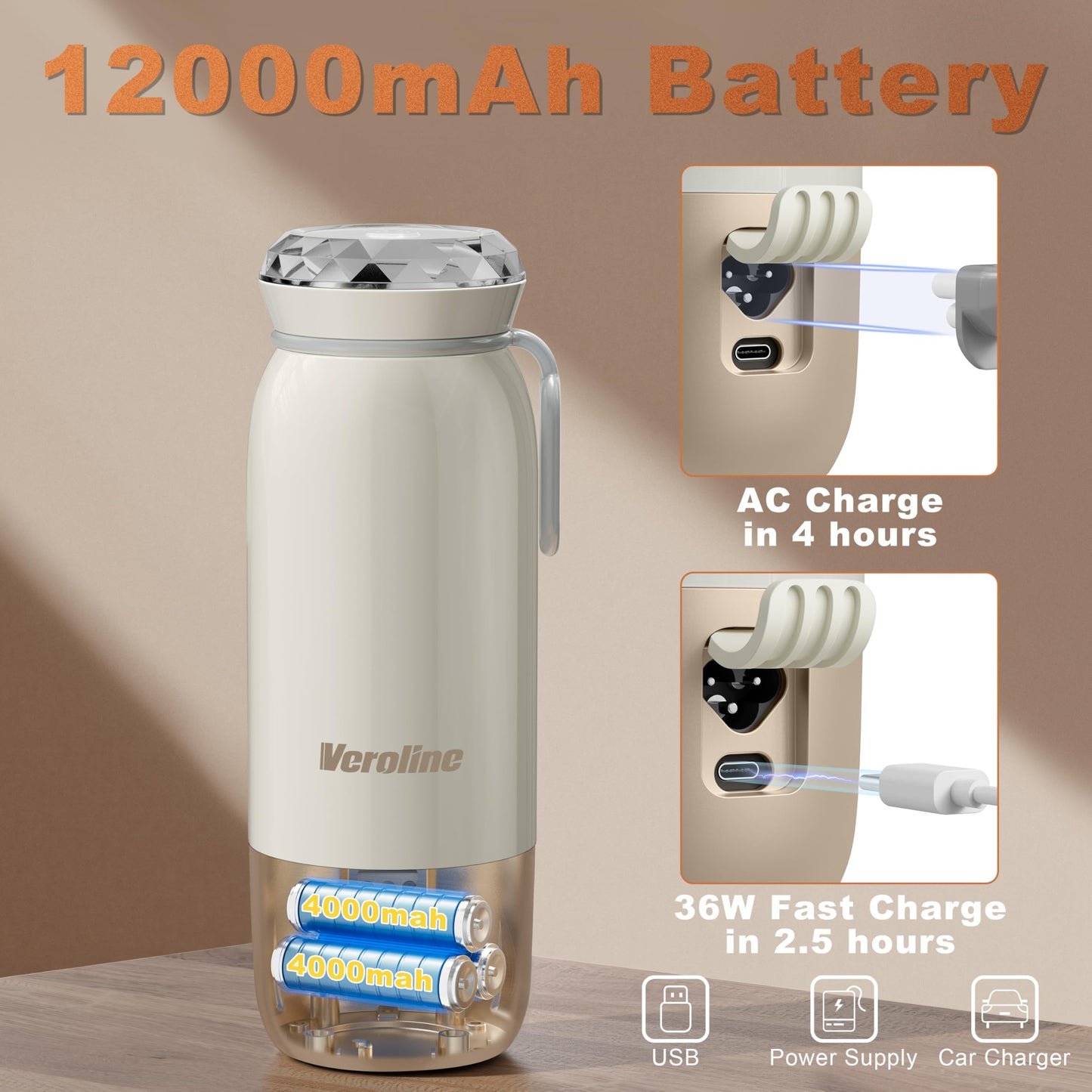 Portable bottle warmer being used in a travel setting