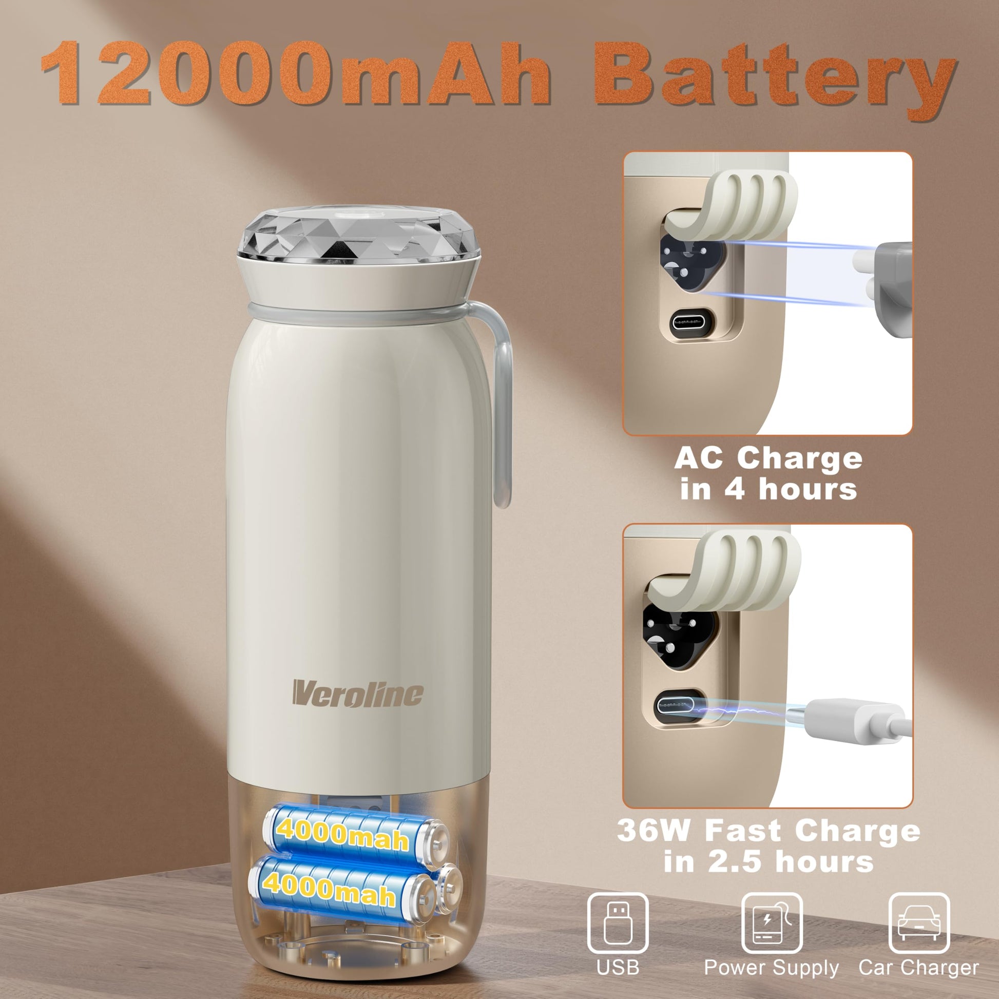 Portable bottle warmer being used in a travel setting