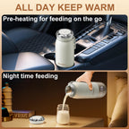 Compact travel design of the Veroline 18.6 ounce milk warmer