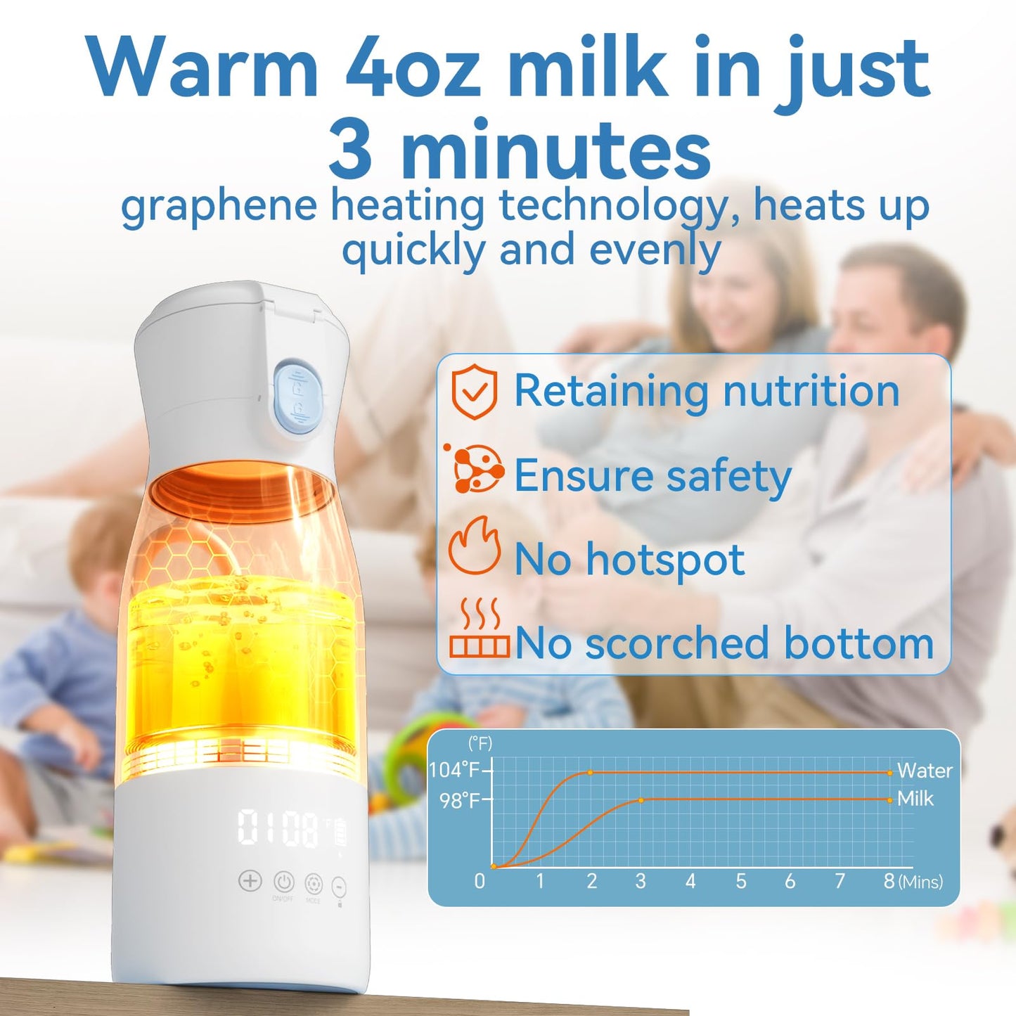 Homehelp 17 fluid ounce milk warmer showing formula storage compartment
