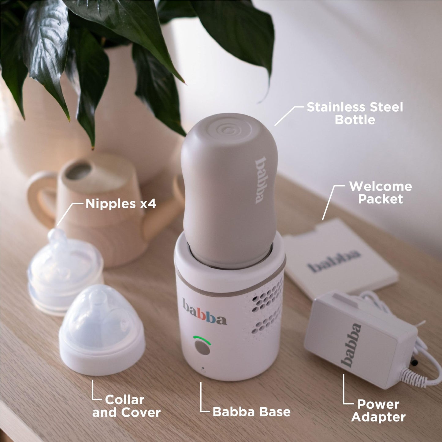 Babba Care device heating milk in a car cup holder