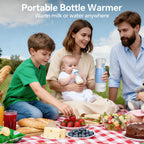 Homehelp portable bottle warmer in blue and white design