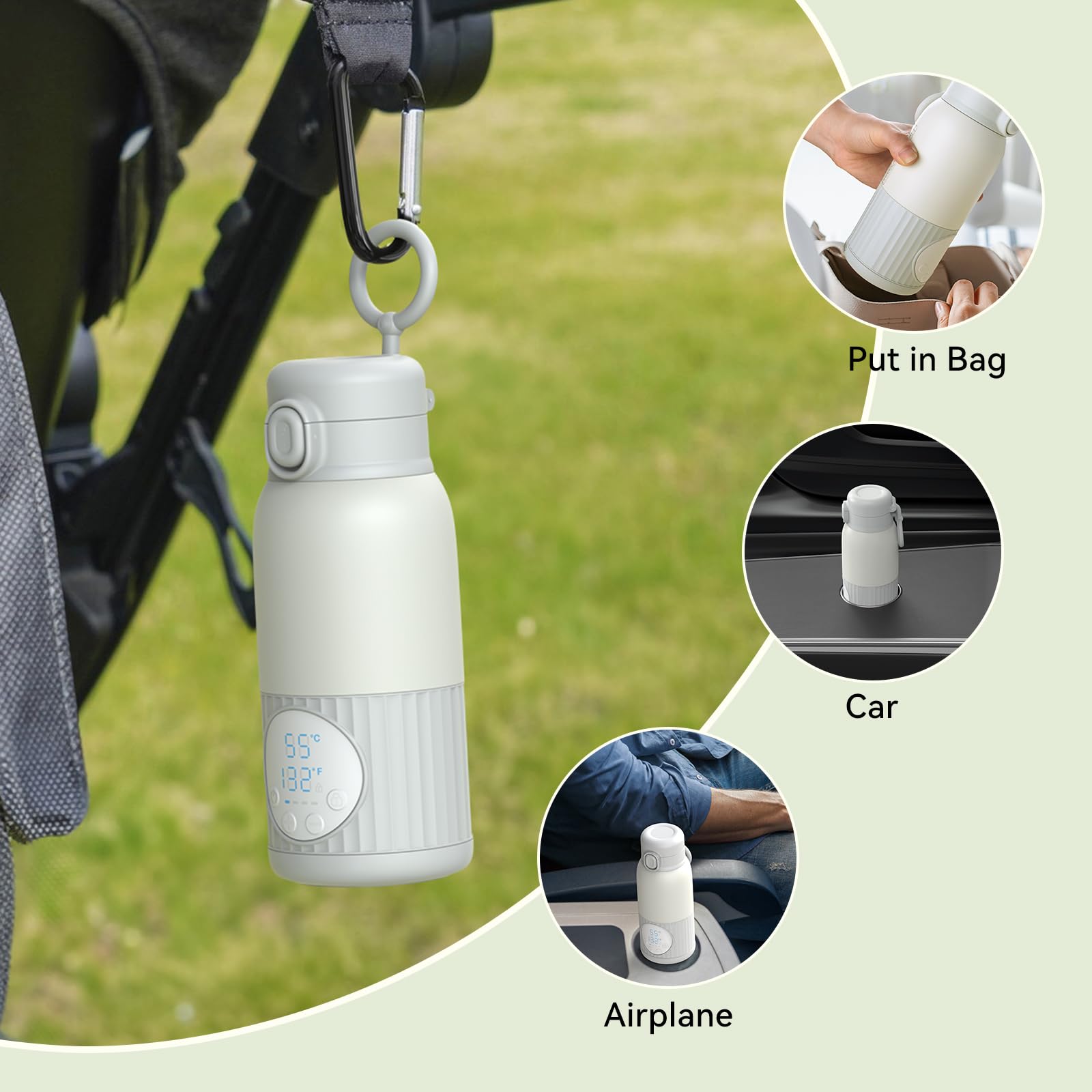 Packaging and contents of Apzoki cordless milk warmer