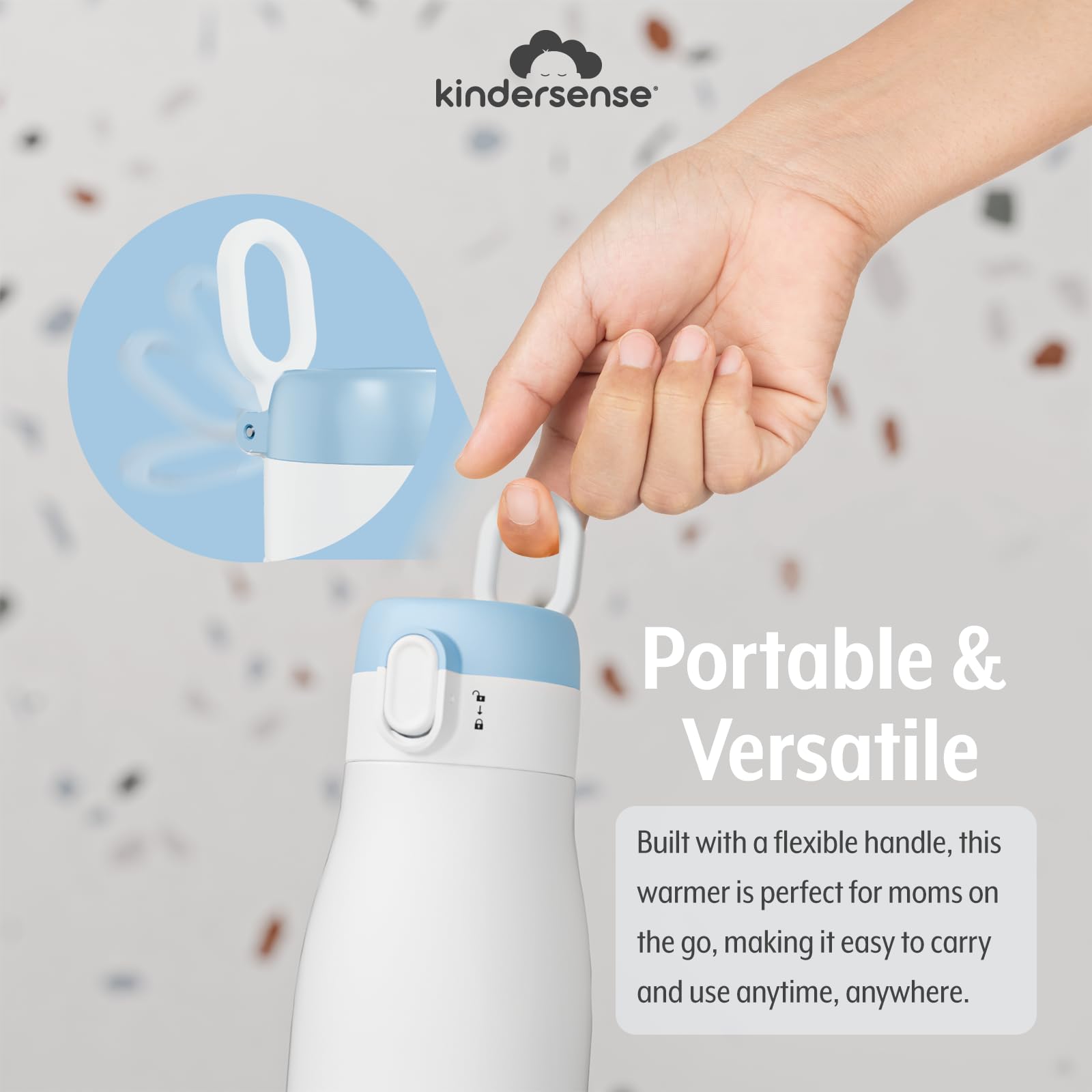 Close up of Kindersense bottle warmer leakproof lid and seal
