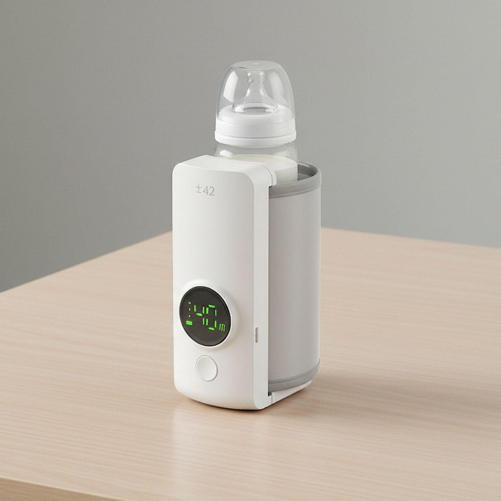 Noxian baby bottle warmer showing digital temperature display