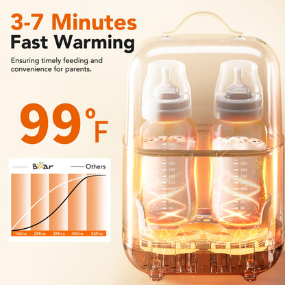 Side profile of Bear baby bottle warmer showing compact design