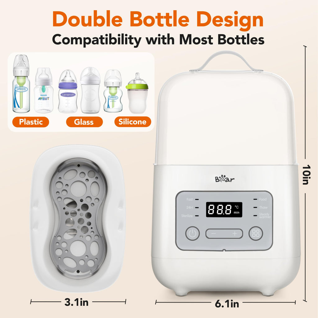 Top view of Bear double bottle heater with interior water chamber
