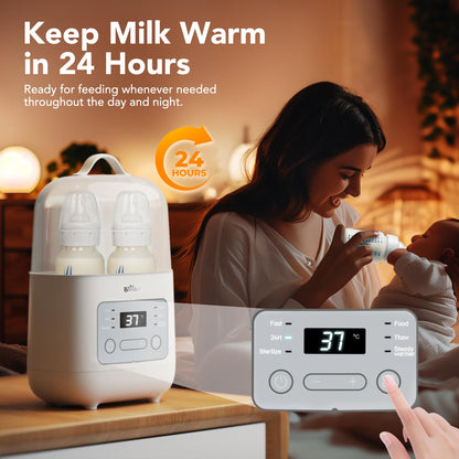 Bear 8-in-1 baby food and milk warming station on nursery table