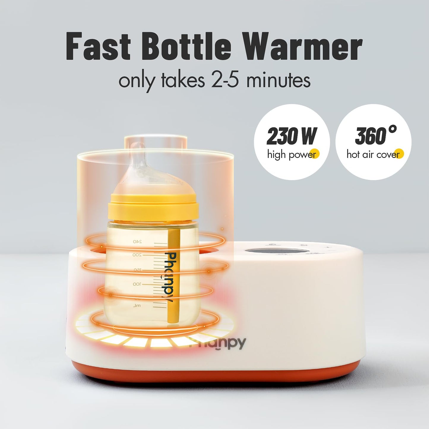 Digital display interface of Phanpy 12-in-1 baby food warmer