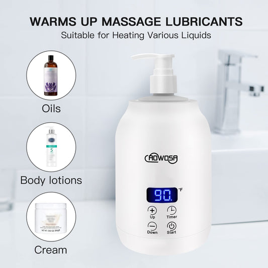 Soewweklax massage oil warmer with two bottle dispensers