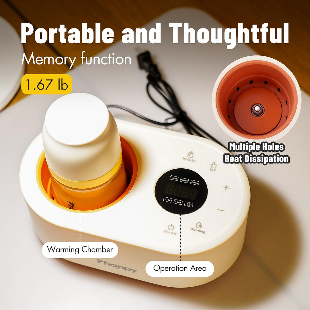 Top view of Phanpy waterless bottle warmer chamber