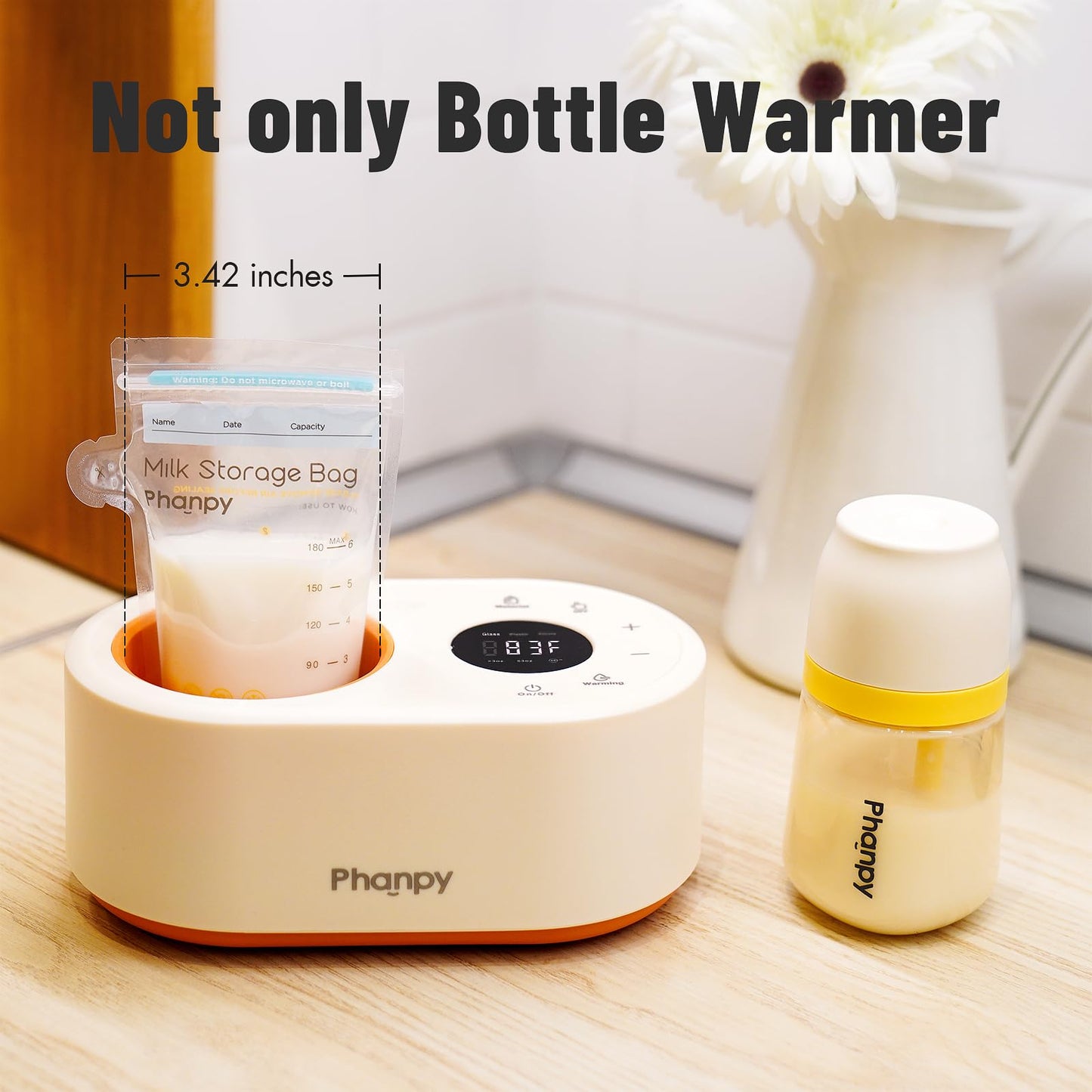Phanpy 12-in-1 warmer being used in a home nursery setting