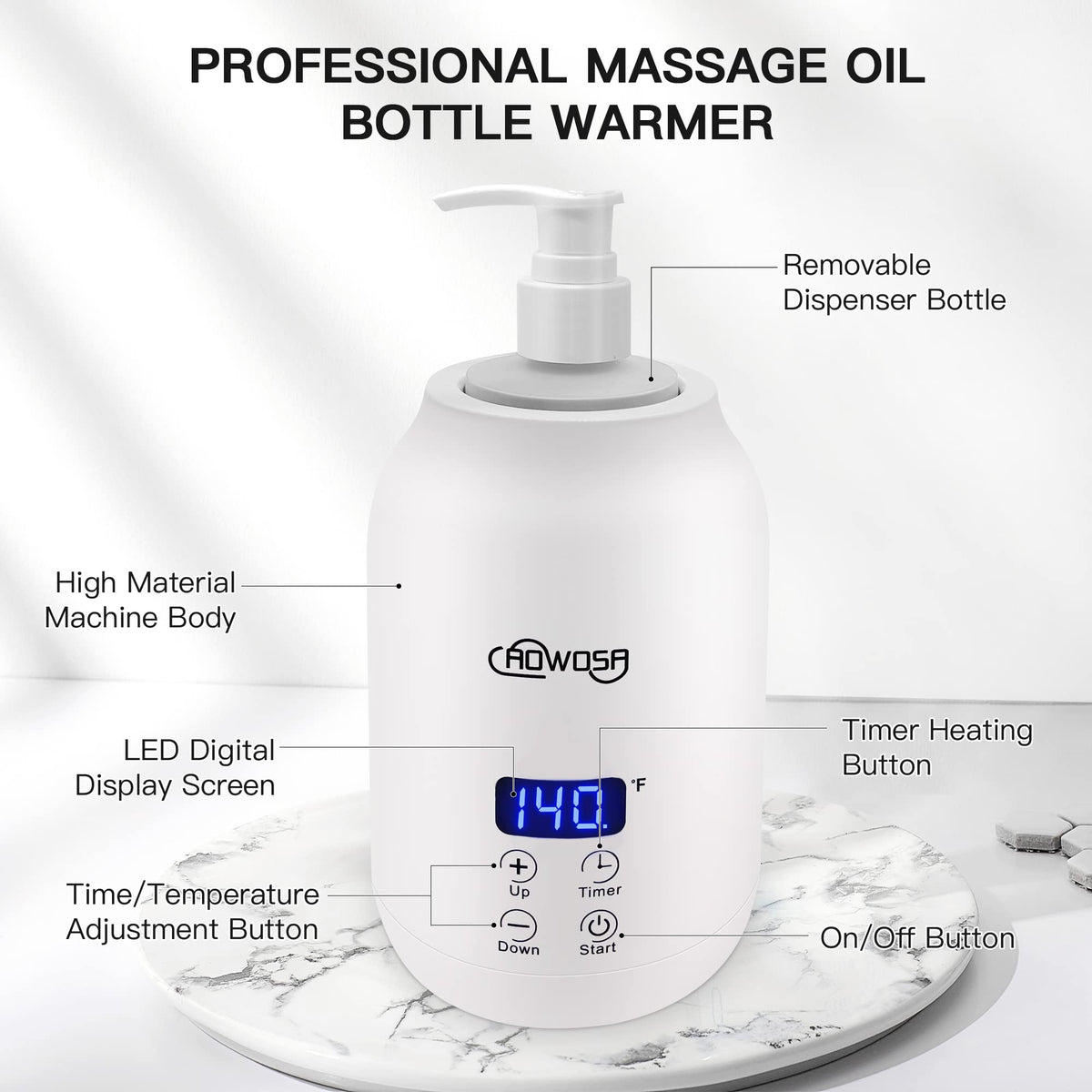 Soewweklax electric lotion heater for spa and salon use
