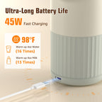 UKEXE travel milk warmer showing USB-C charging port