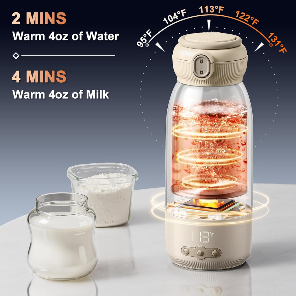 Momolia 17 fluid ounce rechargeable milk warmer for travel