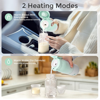 Side view of Momfann portable baby milk warmer