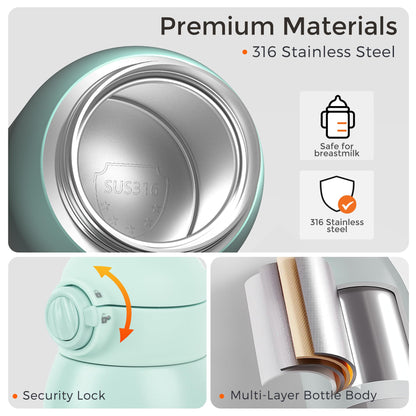 Top view of Momfann portable bottle warmer heating chamber