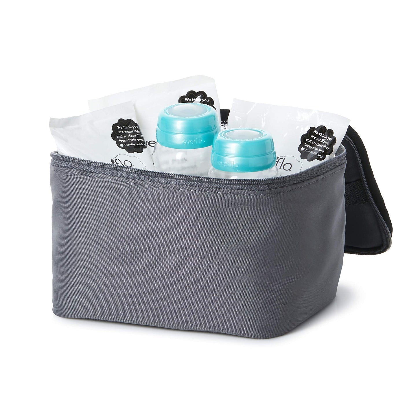 Side view of Evenflo insulated breast milk travel bag