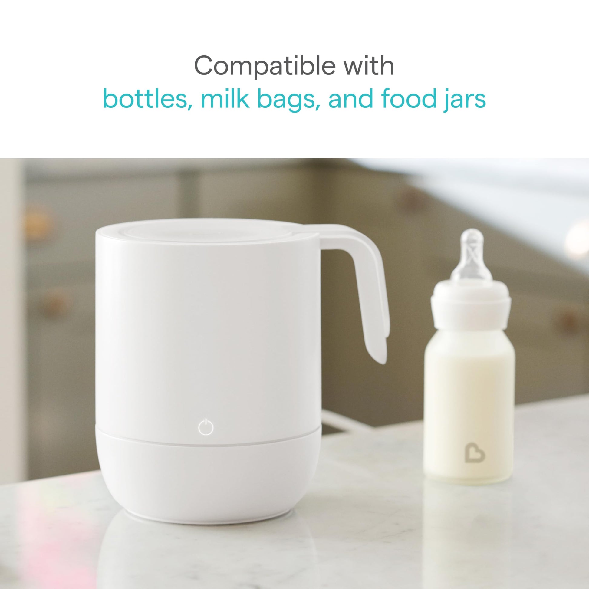 Side profile of Munchkin precision warming device