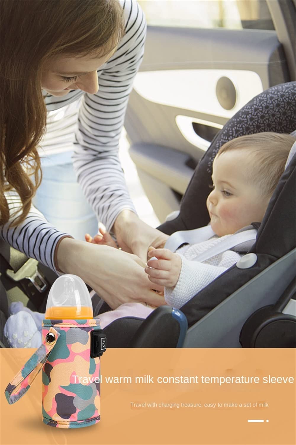 Vdhwter milk warmer bag with a baby bottle inside