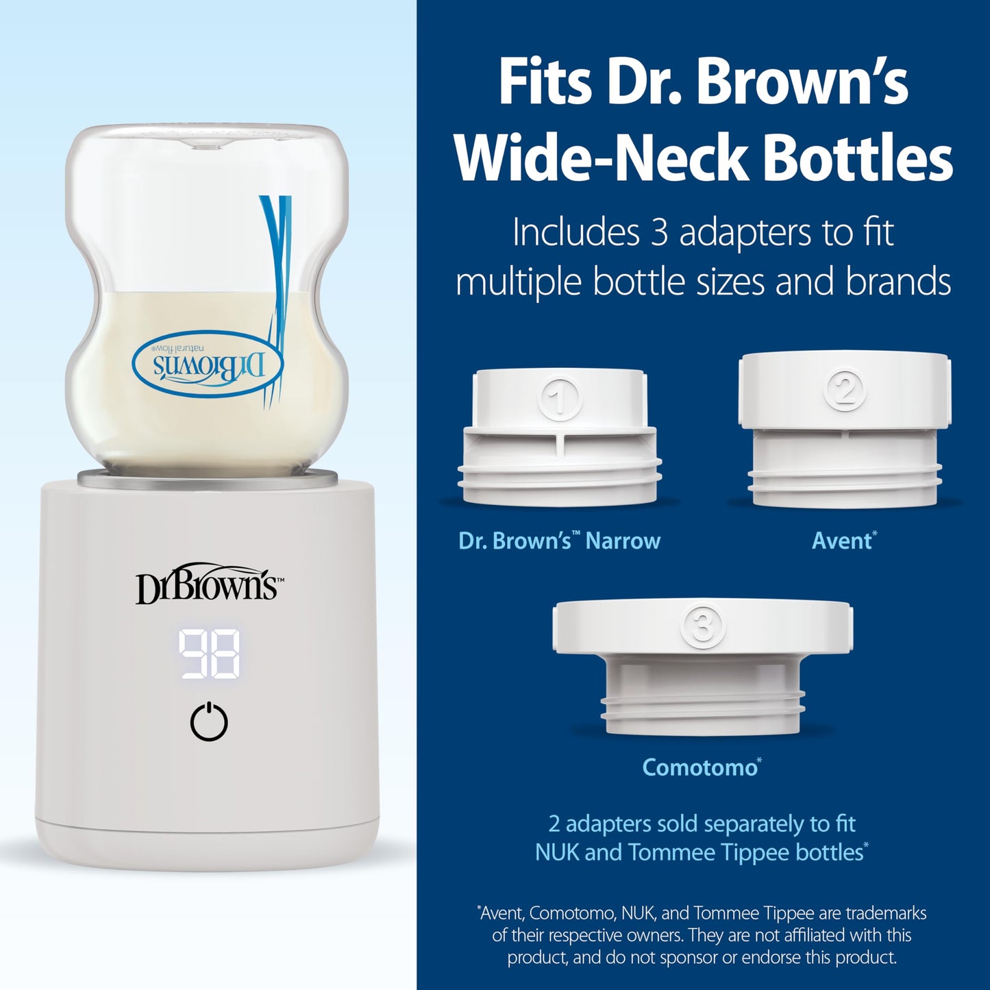Dr. Brown's cordless baby bottle warmer in diaper bag
