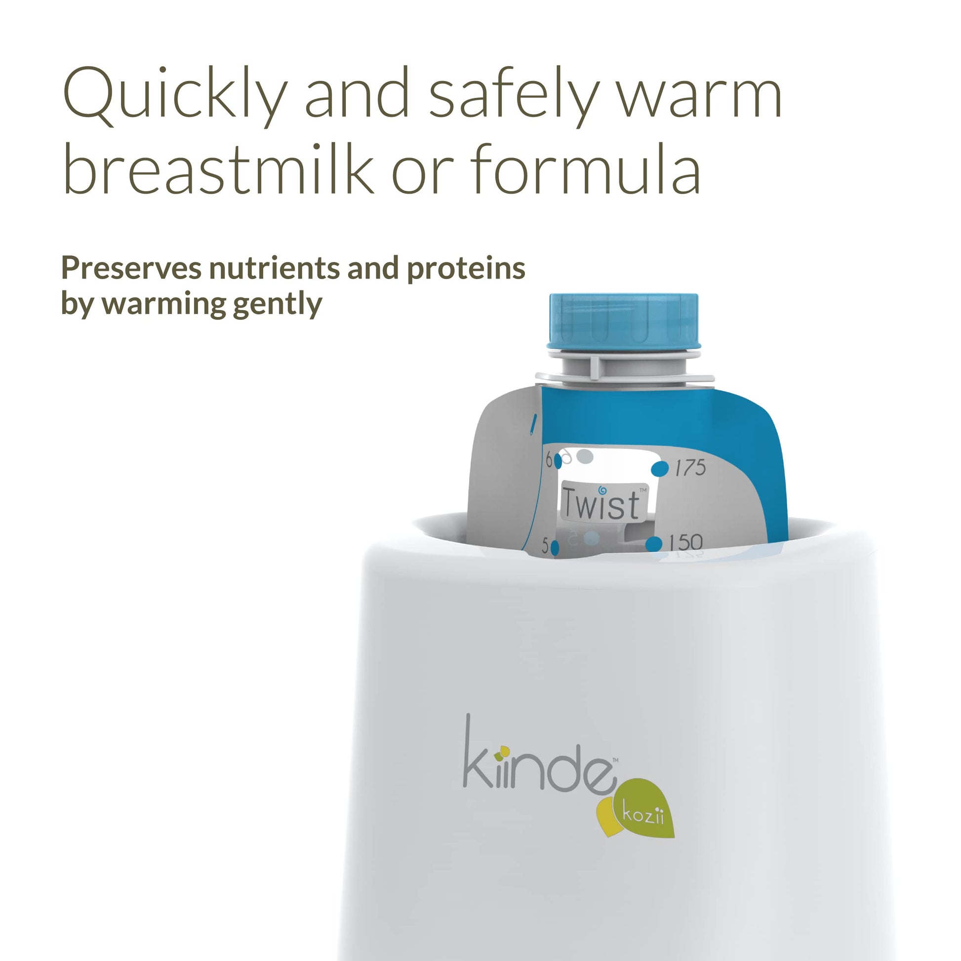 Kiinde Kozii bottle warmer heating a milk storage bag