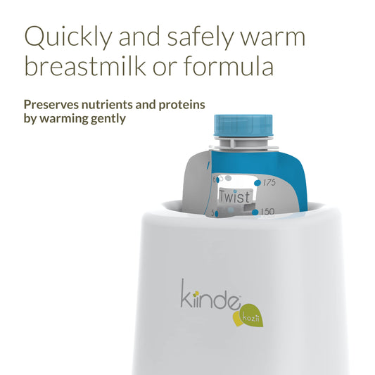 Kiinde Kozii bottle warmer heating a milk storage bag