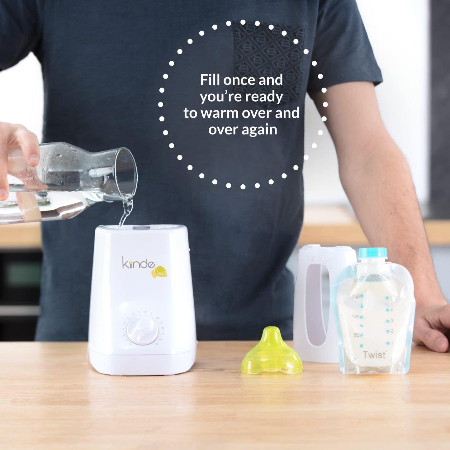 Kiinde Kozii bottle warmer packaging and white unit