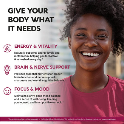 Nutraharmony full spectrum vitamin B capsules label details showcasing premium non-GMO dietary ingredients