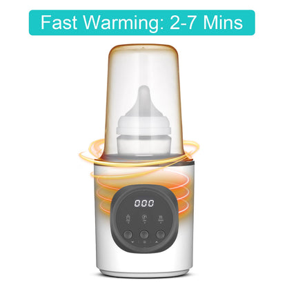 Side profile of Vaundra 10-in-1 bottle warmer with anti-scald basket