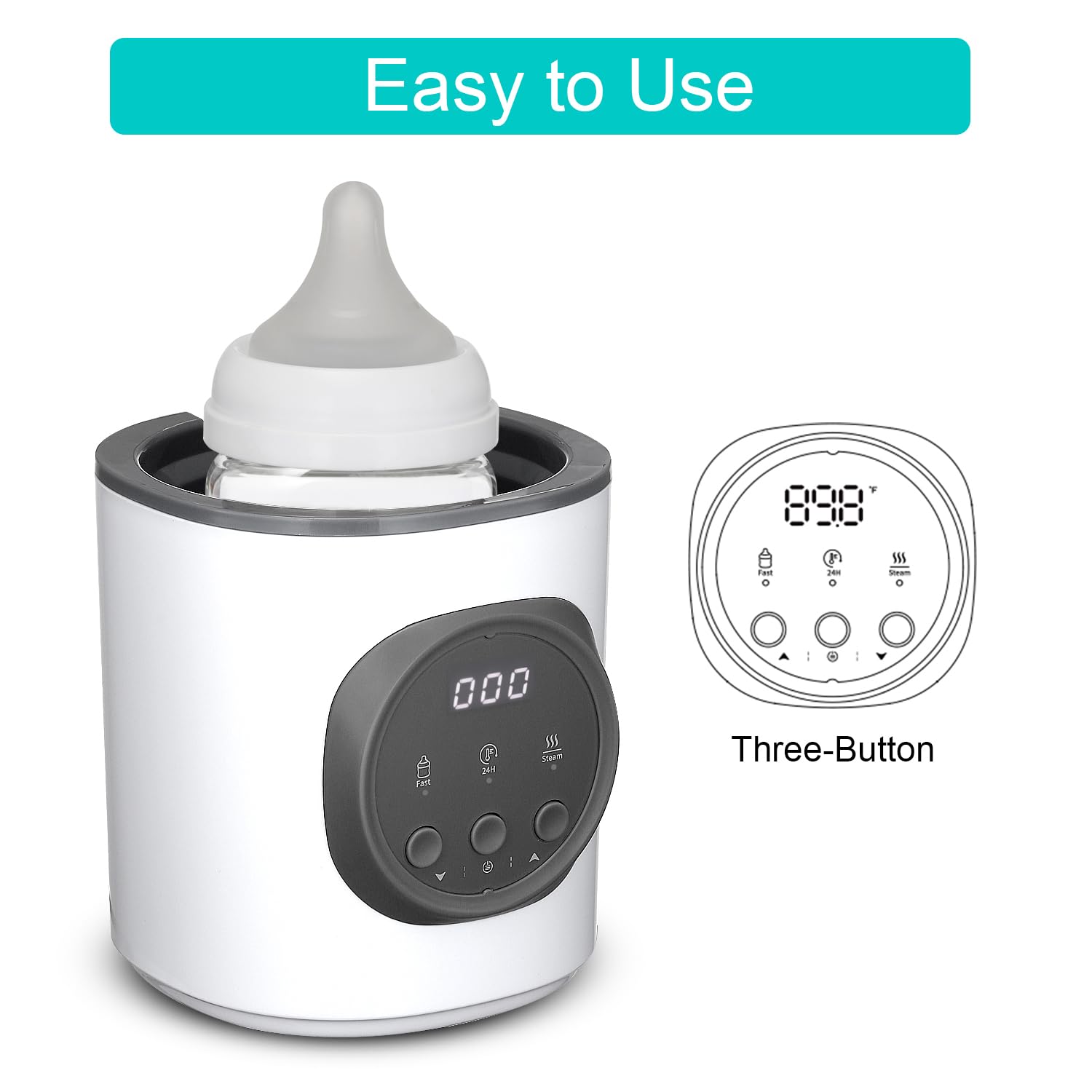 Digital control panel of Vaundra baby bottle warmer